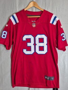 New England Patriots Stevenson #38 Nike Red Official NFL Player Game Jersey 0562